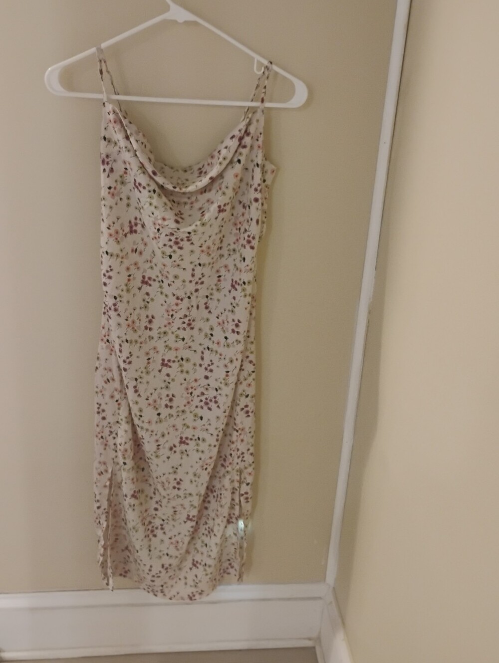 Nasty Gal Women's Sleeveless Cowl Neck Floral Print Midi Dress Sz 6 US